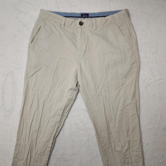 Johnnie-O Pants Mens 32x34 Stone Beige Chino Cotton Linen Blend Casual - Picture 2 of 15